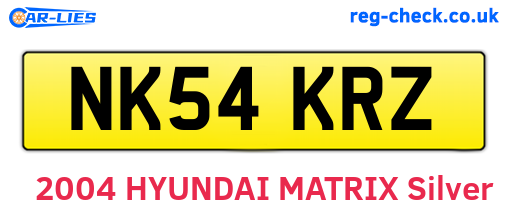 NK54KRZ are the vehicle registration plates.
