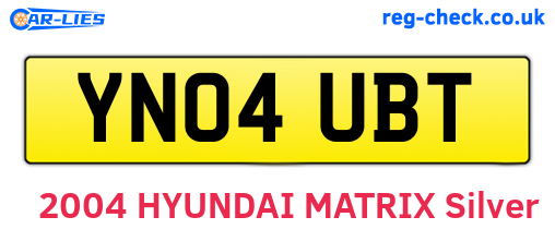 YN04UBT are the vehicle registration plates.