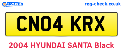 CN04KRX are the vehicle registration plates.