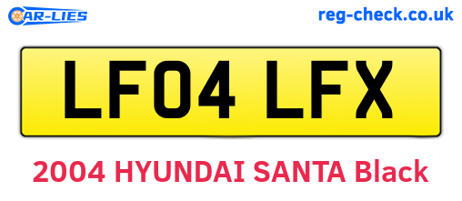 LF04LFX are the vehicle registration plates.