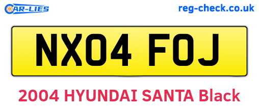NX04FOJ are the vehicle registration plates.