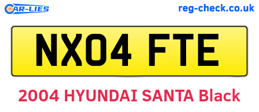 NX04FTE are the vehicle registration plates.