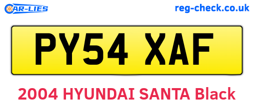 PY54XAF are the vehicle registration plates.