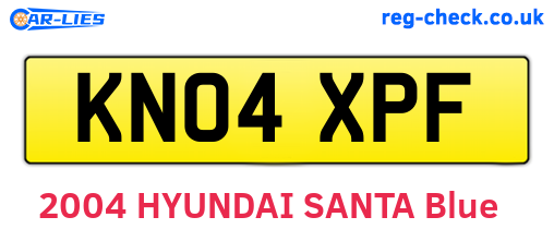 KN04XPF are the vehicle registration plates.