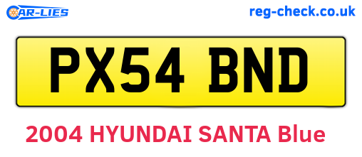 PX54BND are the vehicle registration plates.