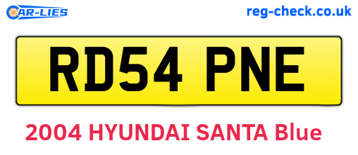 RD54PNE are the vehicle registration plates.