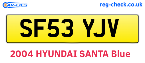 SF53YJV are the vehicle registration plates.