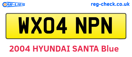 WX04NPN are the vehicle registration plates.