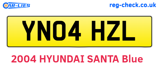 YN04HZL are the vehicle registration plates.