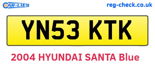 YN53KTK are the vehicle registration plates.
