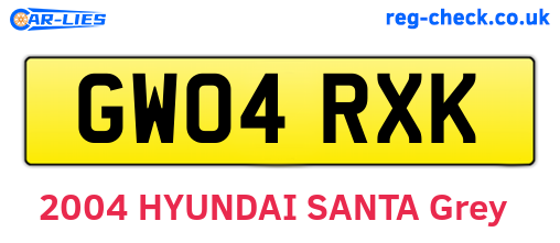 GW04RXK are the vehicle registration plates.