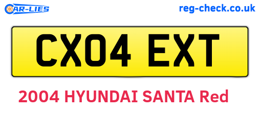 CX04EXT are the vehicle registration plates.