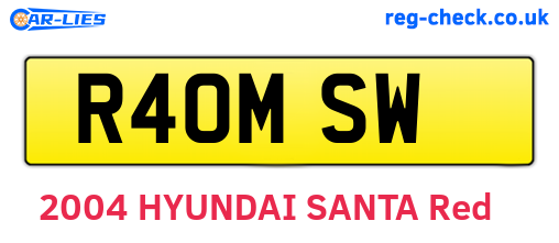 R40MSW are the vehicle registration plates.