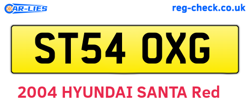 ST54OXG are the vehicle registration plates.