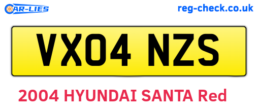 VX04NZS are the vehicle registration plates.