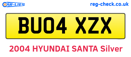 BU04XZX are the vehicle registration plates.