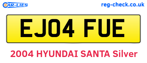 EJ04FUE are the vehicle registration plates.