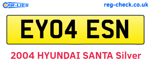 EY04ESN are the vehicle registration plates.