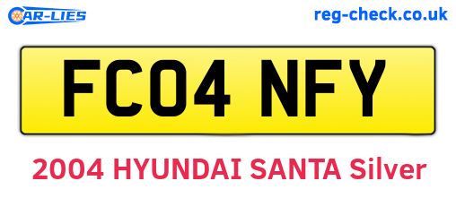 FC04NFY are the vehicle registration plates.