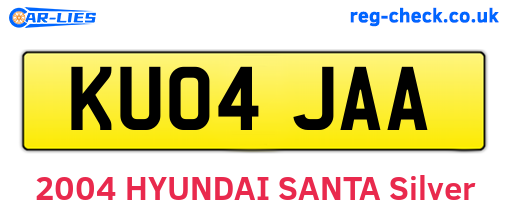 KU04JAA are the vehicle registration plates.