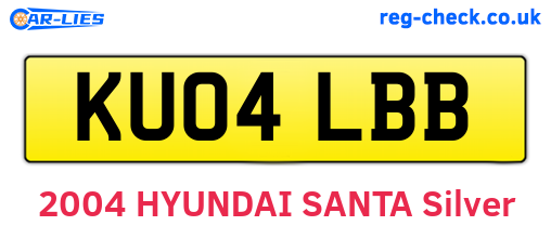 KU04LBB are the vehicle registration plates.
