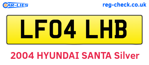LF04LHB are the vehicle registration plates.