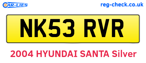 NK53RVR are the vehicle registration plates.