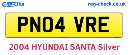 PN04VRE are the vehicle registration plates.