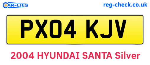 PX04KJV are the vehicle registration plates.