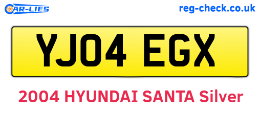 YJ04EGX are the vehicle registration plates.