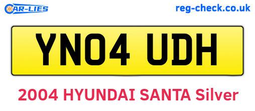 YN04UDH are the vehicle registration plates.