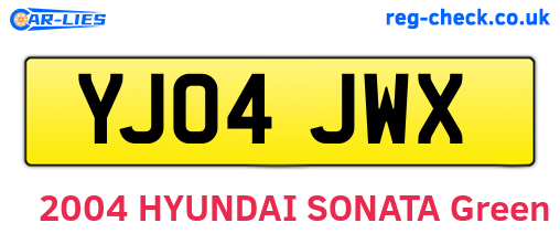 YJ04JWX are the vehicle registration plates.