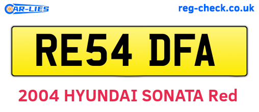 RE54DFA are the vehicle registration plates.