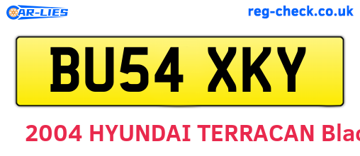 BU54XKY are the vehicle registration plates.