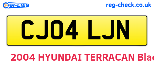 CJ04LJN are the vehicle registration plates.