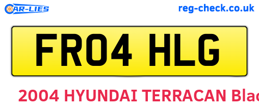 FR04HLG are the vehicle registration plates.
