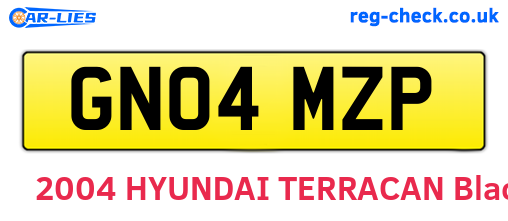 GN04MZP are the vehicle registration plates.