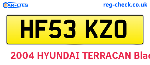 HF53KZO are the vehicle registration plates.