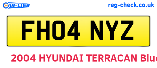 FH04NYZ are the vehicle registration plates.