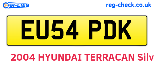 EU54PDK are the vehicle registration plates.