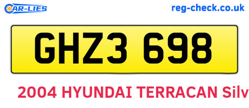GHZ3698 are the vehicle registration plates.