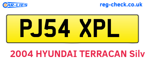 PJ54XPL are the vehicle registration plates.