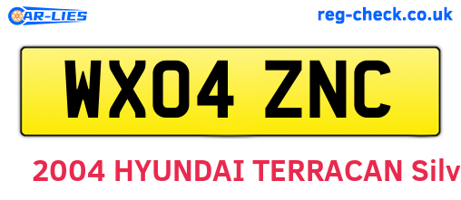 WX04ZNC are the vehicle registration plates.