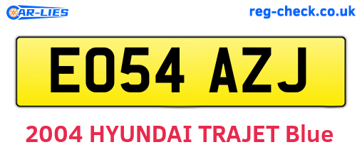 EO54AZJ are the vehicle registration plates.