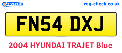 FN54DXJ are the vehicle registration plates.