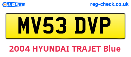 MV53DVP are the vehicle registration plates.