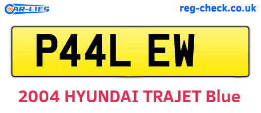 P44LEW are the vehicle registration plates.