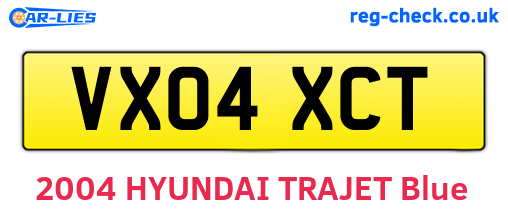 VX04XCT are the vehicle registration plates.