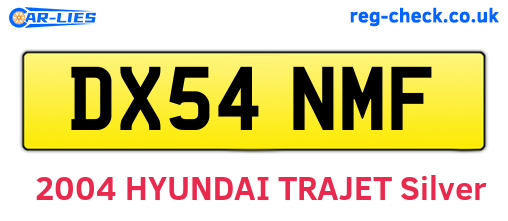 DX54NMF are the vehicle registration plates.