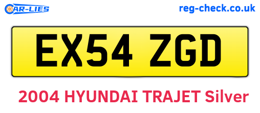 EX54ZGD are the vehicle registration plates.